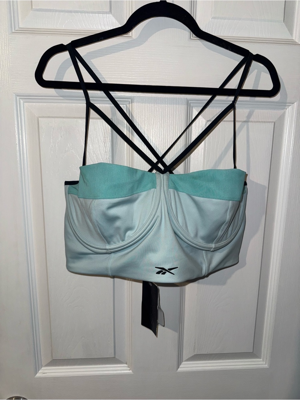 Reebok x Cardi B Bralette Sports Bra Whisper Blue / Turquoise NWT 3X Womens New